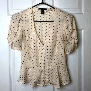 Forever 21 vintage style polka dot short blouse